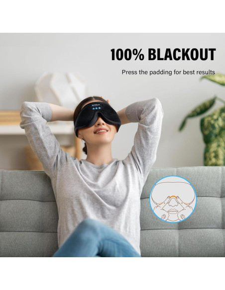 Máscara de dormir Bluetooth Morelax 3D con altavoces