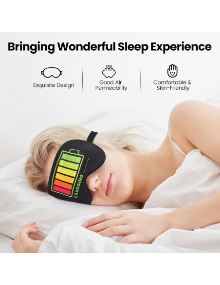 2 Pcs Máscara de Sueño KnIykmr - Antifaz Ajustable