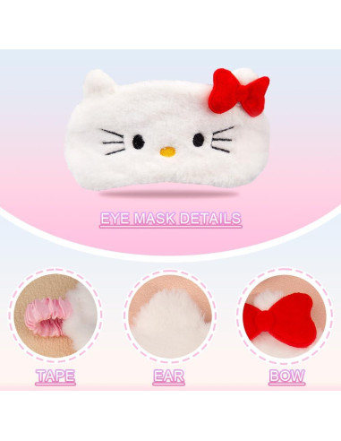 Máscara de Sueño Kawaii Bliqlriy Gato 19x9 cm Felpa