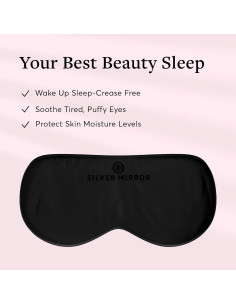 Máscara de dormir Silver Mirror de seda pura, bloquea luz 2