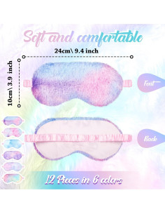 Cuffbow 12 Máscaras de Ojos de Felpa para Dormir - Coloridos 2