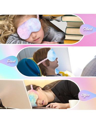 Cuffbow 12 Máscaras de Ojos de Felpa para Dormir - Coloridos