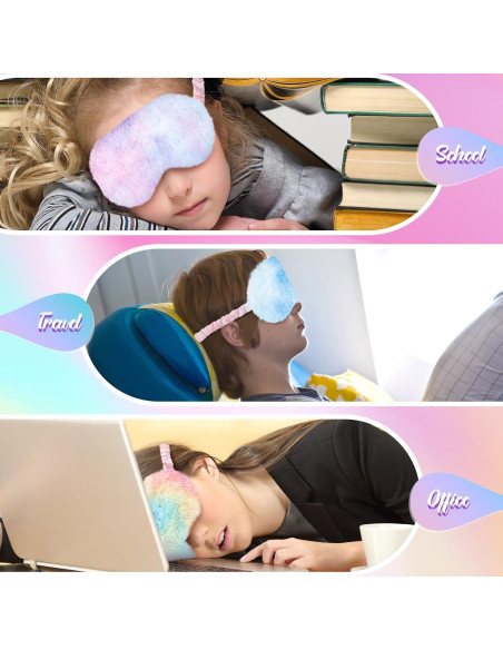 Cuffbow 12 Máscaras de Ojos de Felpa para Dormir - Coloridos Cuffbow 12 Máscaras de Ojos de Felpa para Dormir - Coloridos