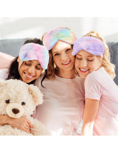 Cuffbow 12 Máscaras de Ojos de Felpa para Dormir - Coloridos