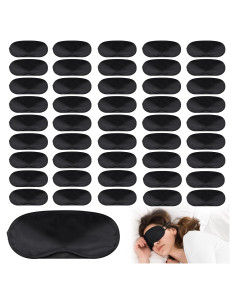 Aneco 50 Máscaras de Sueño Negras con Almohadilla Nasal