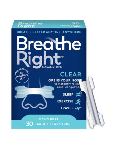 Tiras Nasales Breathe Right Grande 30ct Alivio Congestión