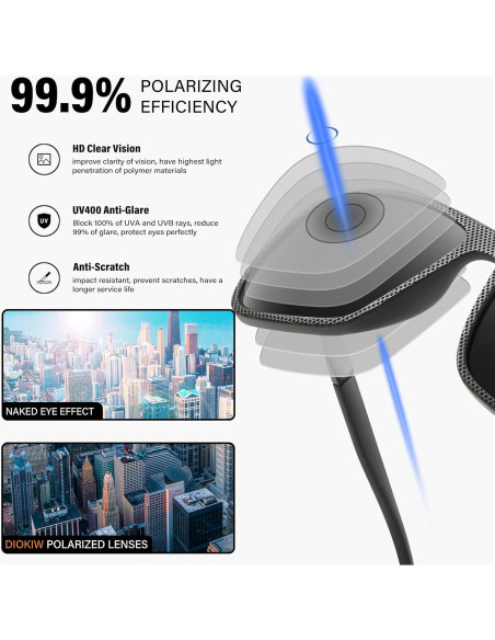 Gafas de sol polarizadas DioKiw UV400 para hombres - 3 colores