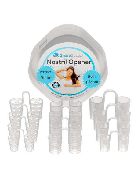 Dilatores Nasales Anti-Ronquidos Snore Bastion - 12 Piezas