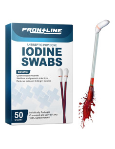 Hisopos Antisépticos FrontLine de Povidona Yodada, 50 Pzas