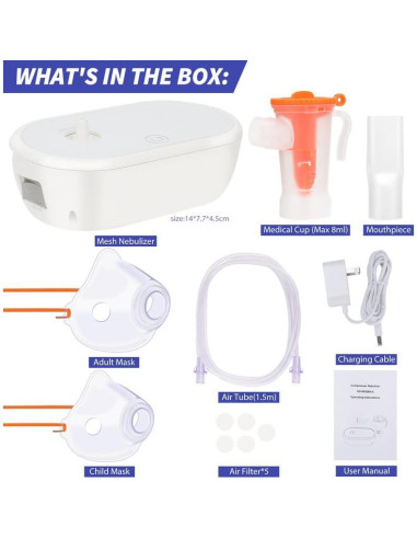 Compresor de Malla Lesofi para Respiración - Nebulizador Compacto