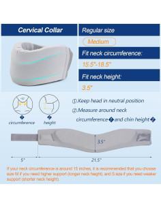 Collarín cervical Cozyhealth M Gris soporte blando 8.89 cm 2
