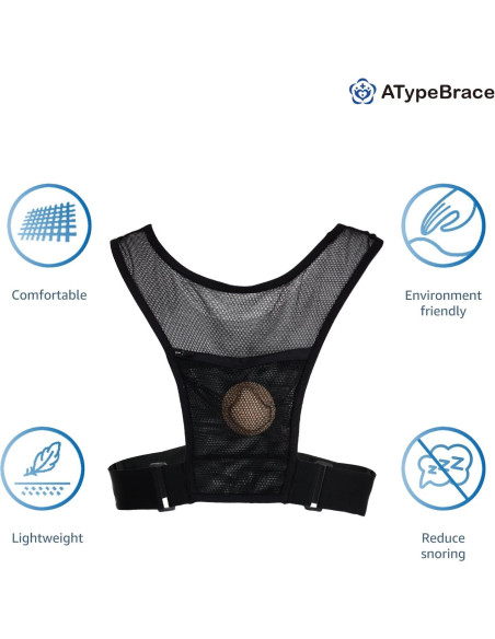 Chaleco Anti Ronquidos ATypeBrace - Duerme de Lado, Negro