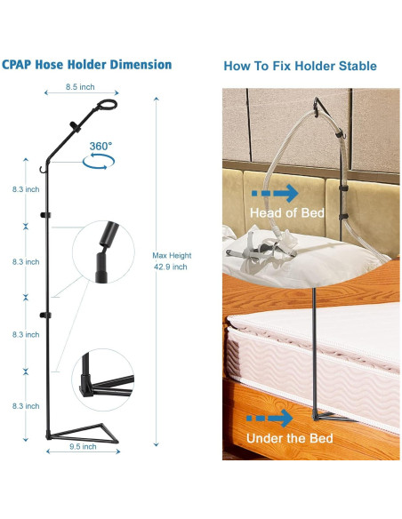 Soporte de Manguera CPAP LONYEON - Base Triangular Fija