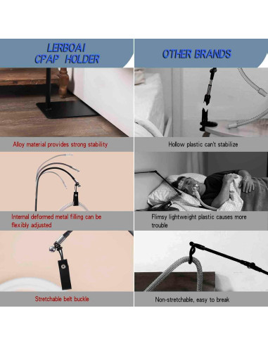 Soporte de Manguera CPAP Lerboai Ajustable Antienredos