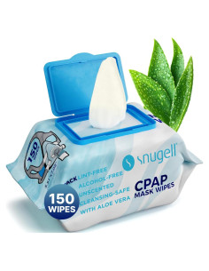 Toallitas Antibacteriales Snugell para Máscaras CPAP 150 Pzas