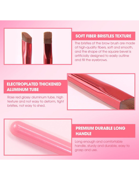 2 Cepillos de Cejas Multifuncionales LSxia 14cm Angulados