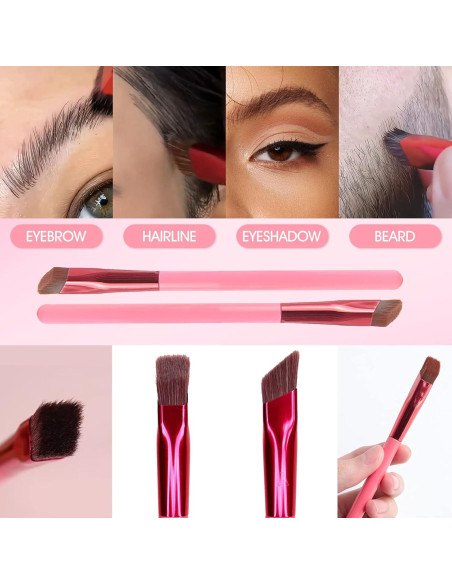 2 Cepillos de Cejas Multifuncionales LSxia 14cm Angulados