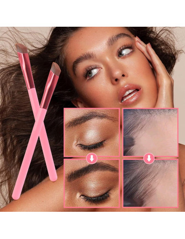 2 Cepillos de Cejas Multifuncionales LSxia 14cm Angulados