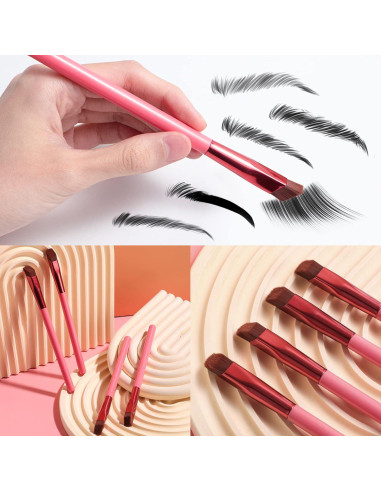 2 Cepillos de Cejas Multifuncionales LSxia 14cm Angulados