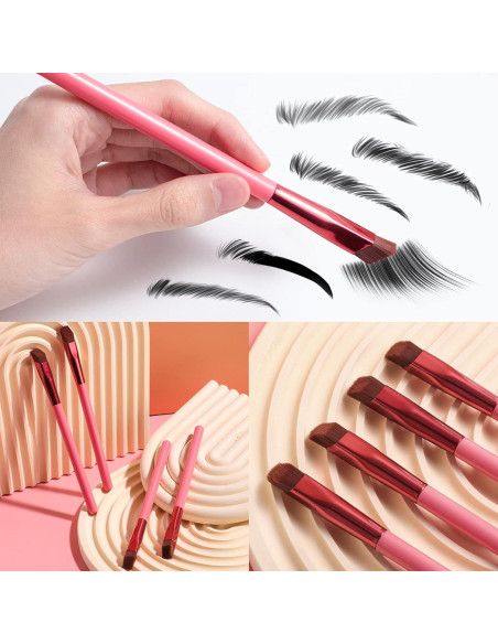 2 Cepillos de Cejas Multifuncionales LSxia 14cm Angulados