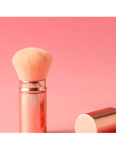 Brocha Kabuki Retráctil RN BEAUTY Oro Rosa 10.5 cm