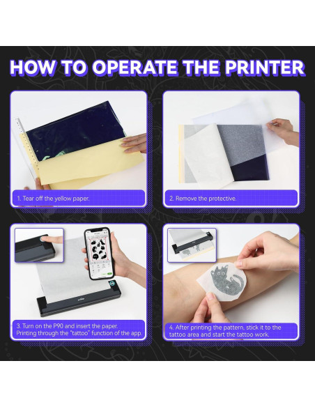 Impresora de Plantillas de Tatuajes PeriPage P90 Inalámbrica