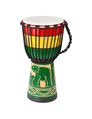Djembe LIEKE Tambor Africano 25,4 cm Piel de Cabra Verde