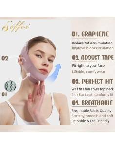 Máscara V-Line SIFFOI Facial Levanta Barbilla Rosa 15.7x13.1cm 2