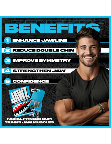 Chicle Jawz Gum Blue Razz - 4 Paquetes Sin Azúcar