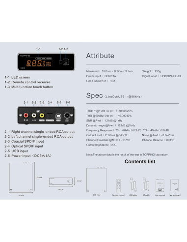 DAC Preamp KGUSS E30II lite Hi-Res 32Bit/768kHz Plata