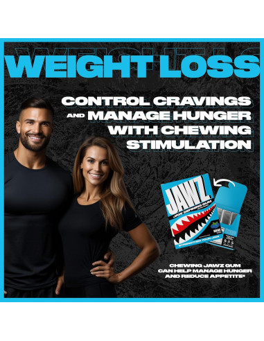 Chicle Jawz Gum Blue Razz - 4 Paquetes Sin Azúcar