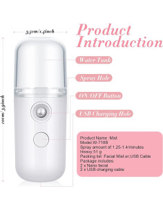 Nebulizador Facial Honoson 30 ml Mini Humidificador USB 2
