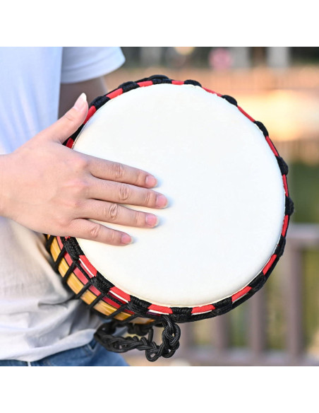 Djembe LIEKE Tambor Africano 25,4 cm Piel de Cabra Verde