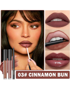 Set de lápiz labial 3 en 1 QIUFSSE mate y brillo 2