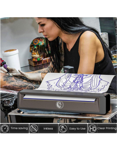 Impresora de Tatuajes Wormhole Inalámbrica Bluetooth A4