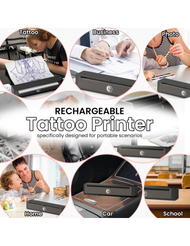 Impresora de Tatuajes Wormhole Inalámbrica Bluetooth A4