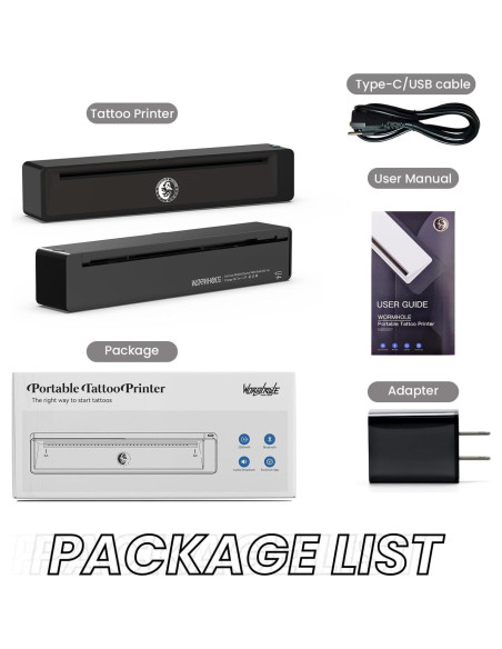 Impresora de Tatuajes Wormhole Inalámbrica Bluetooth A4