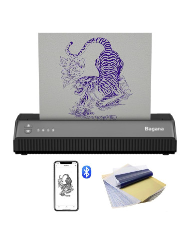 Impresora de Plantillas de Tatuaje Bagana Térmica Inalámbrica