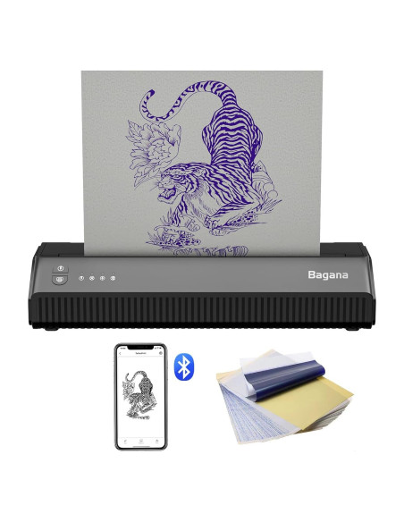 Impresora de Plantillas de Tatuaje Bagana Térmica Inalámbrica