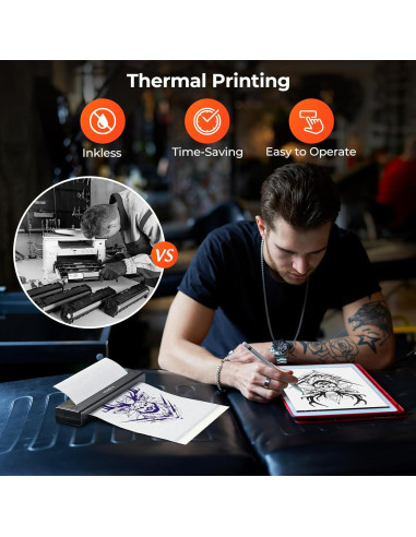 Impresora de Plantillas de Tatuaje MUNBYN ITP05 Inalámbrica