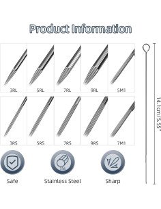 Juego de Agujas y Puntas de Tatuaje ATOMUS 50pcs Mixtas 2