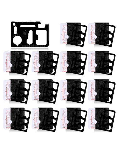 WILLBOND 24 Herramientas de Supervivencia 11 en 1 Negro