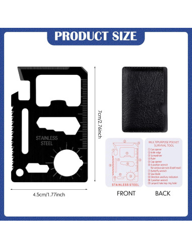 WILLBOND 24 Herramientas de Supervivencia 11 en 1 Negro