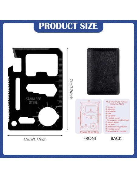 WILLBOND 24 Herramientas de Supervivencia 11 en 1 Negro