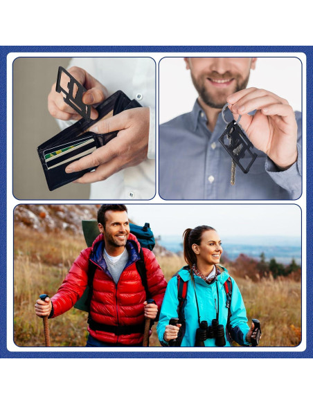 WILLBOND 24 Herramientas de Supervivencia 11 en 1 Negro