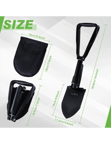 Pala Plegable LEONTOOL 46.8 cm Multiherramienta Camping