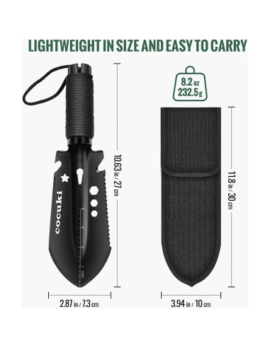 Pala de Camping CoCuKi Ultraligera 9 en 1 para Senderismo