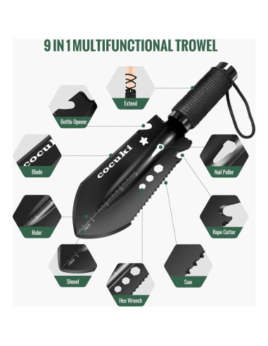 Pala de Camping CoCuKi Ultraligera 9 en 1 para Senderismo