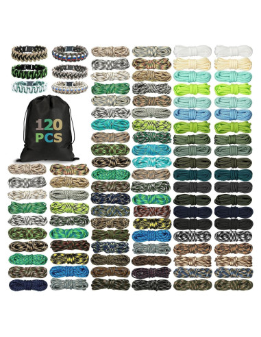 Cuerda Paracord 550 Riakrum 120 Pcs 3,05 m Colores Clásicos