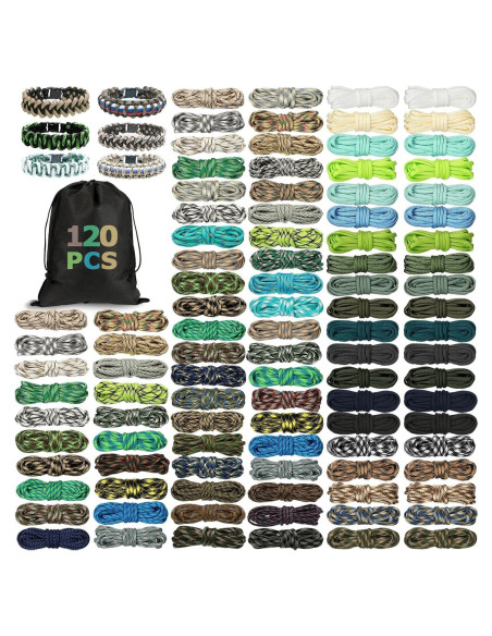 Cuerda Paracord 550 Riakrum 120 Pcs 3,05 m Colores Clásicos